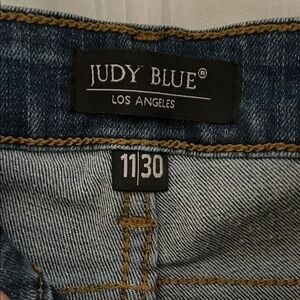 Judy Blue Leopard Print Patches Skinny Fit Blue Jeans